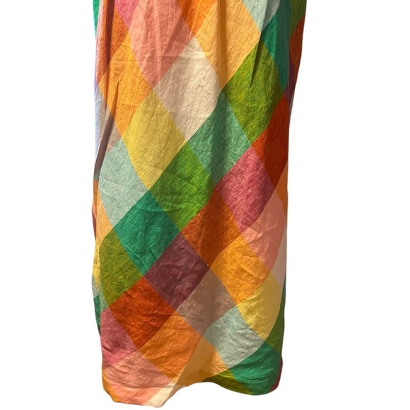 Orange and Yellow Sleeveless Sundress with Square Neck - Picture 8 of 12